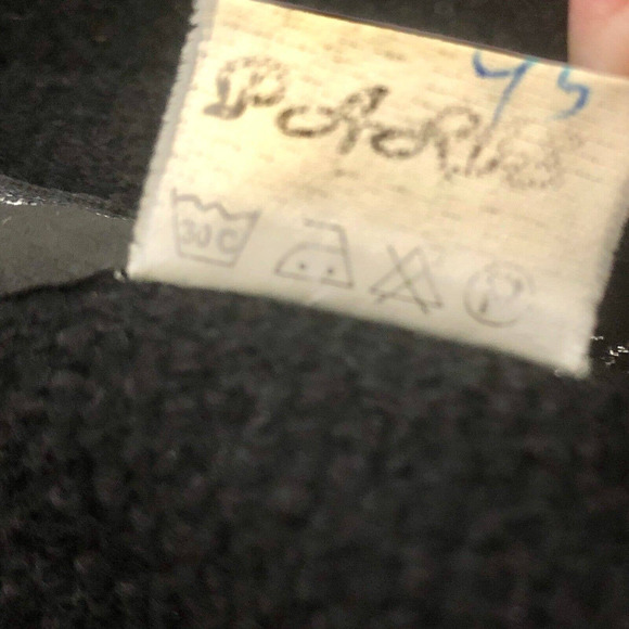 Ming Liu Wool Blazer Black Brown Rabbit Fur Trim Pom Pom Buttons - Picture 4 of 9